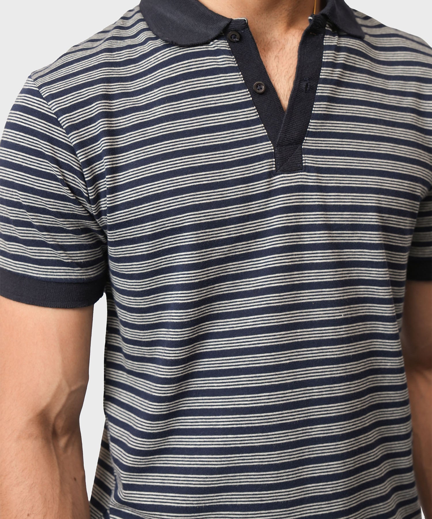 Basic Striped Polo Shirt with Clean Smart Casual Style