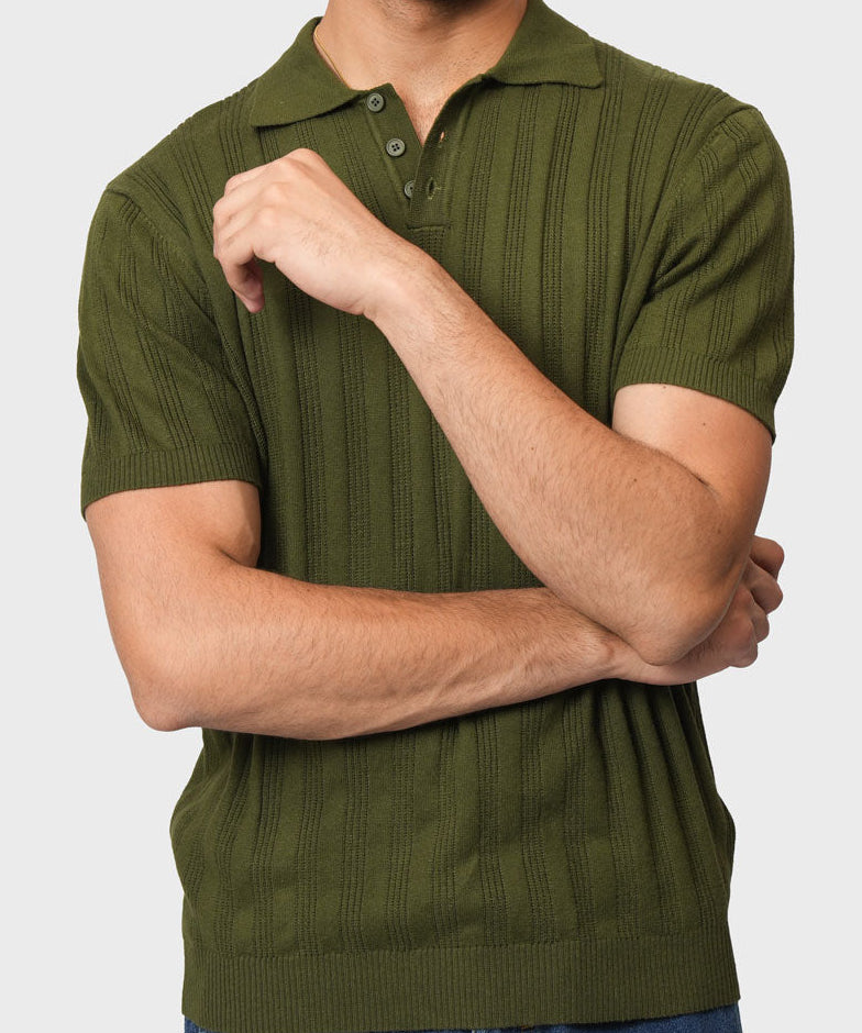 Ribbed Texture Polo