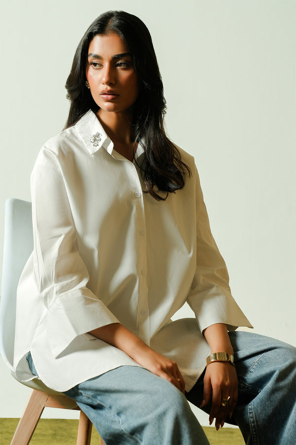 Embellished Poplin Shirt