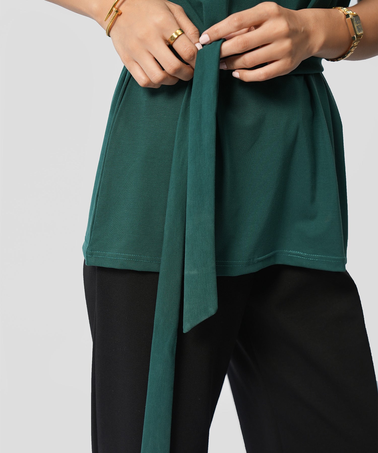 Knit Top With Belt
