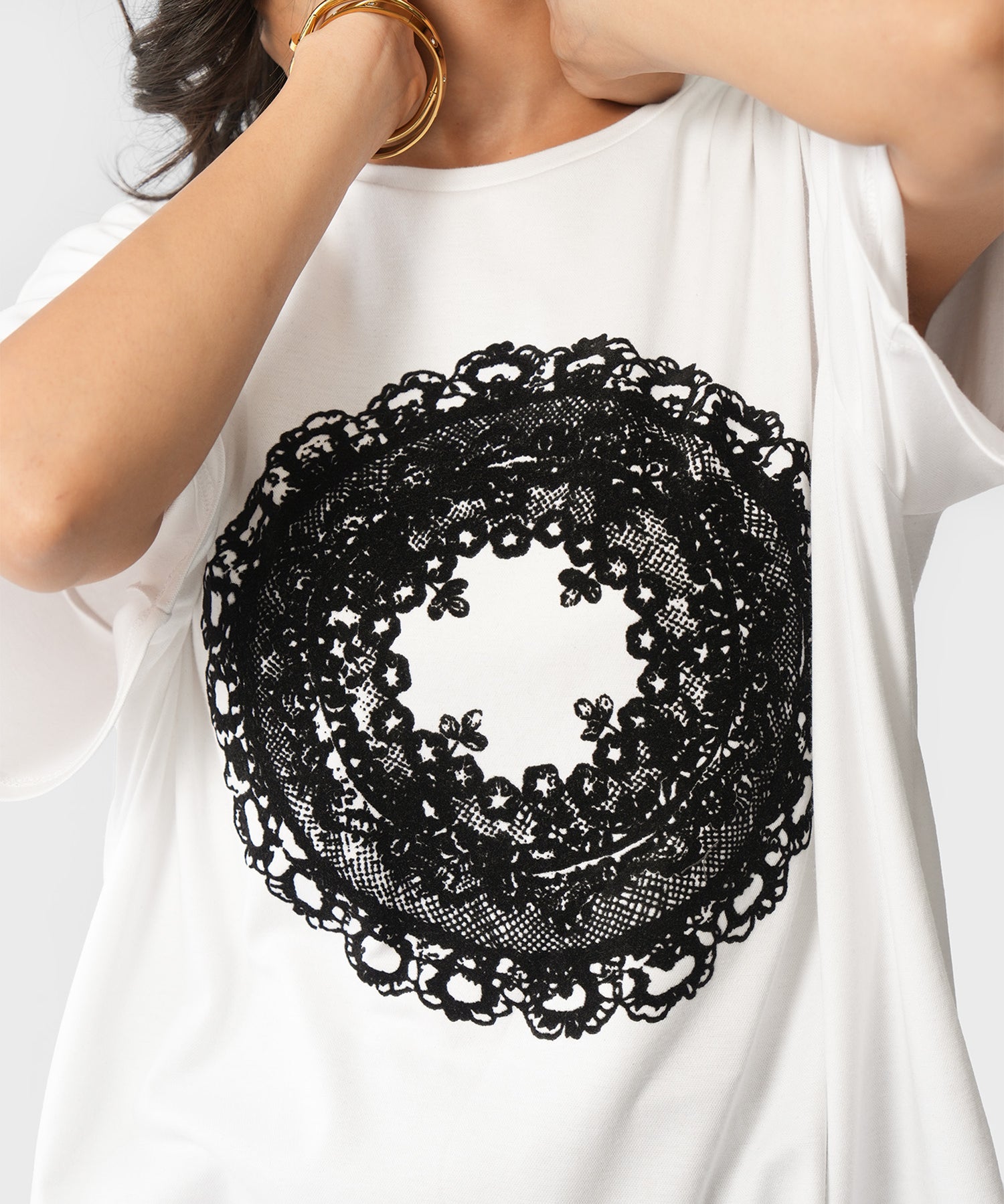 Flock Print Boxy T-Shirt