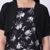 Floral print midi dress worn without the bolero
