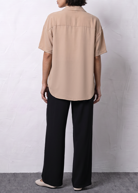 Woven Cuban Collar Shirt Cord Set