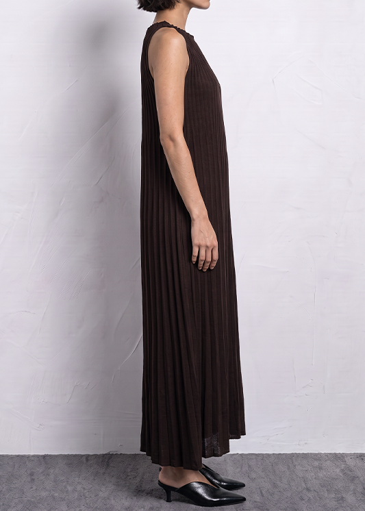 Pleated Ankle Length Dress