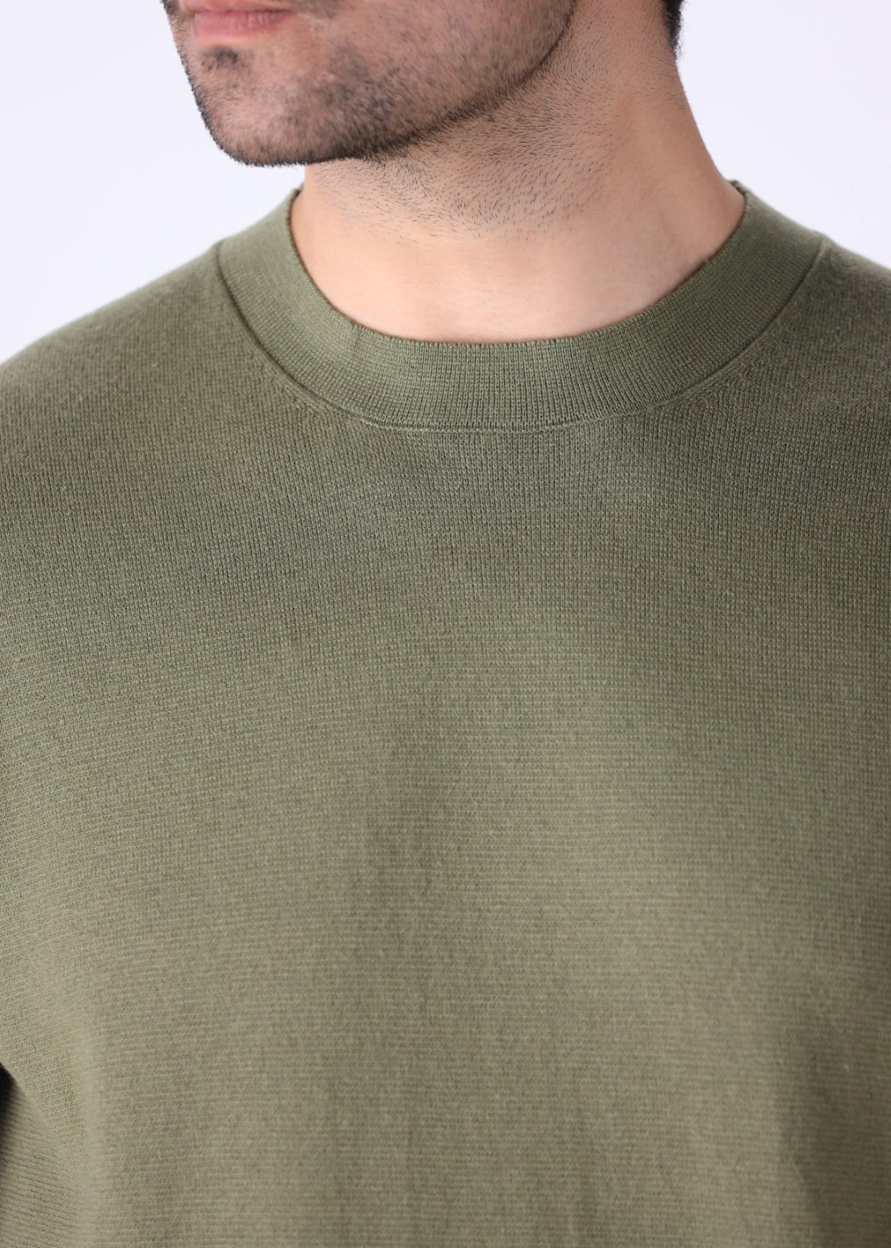Knitted tee worn with chinos