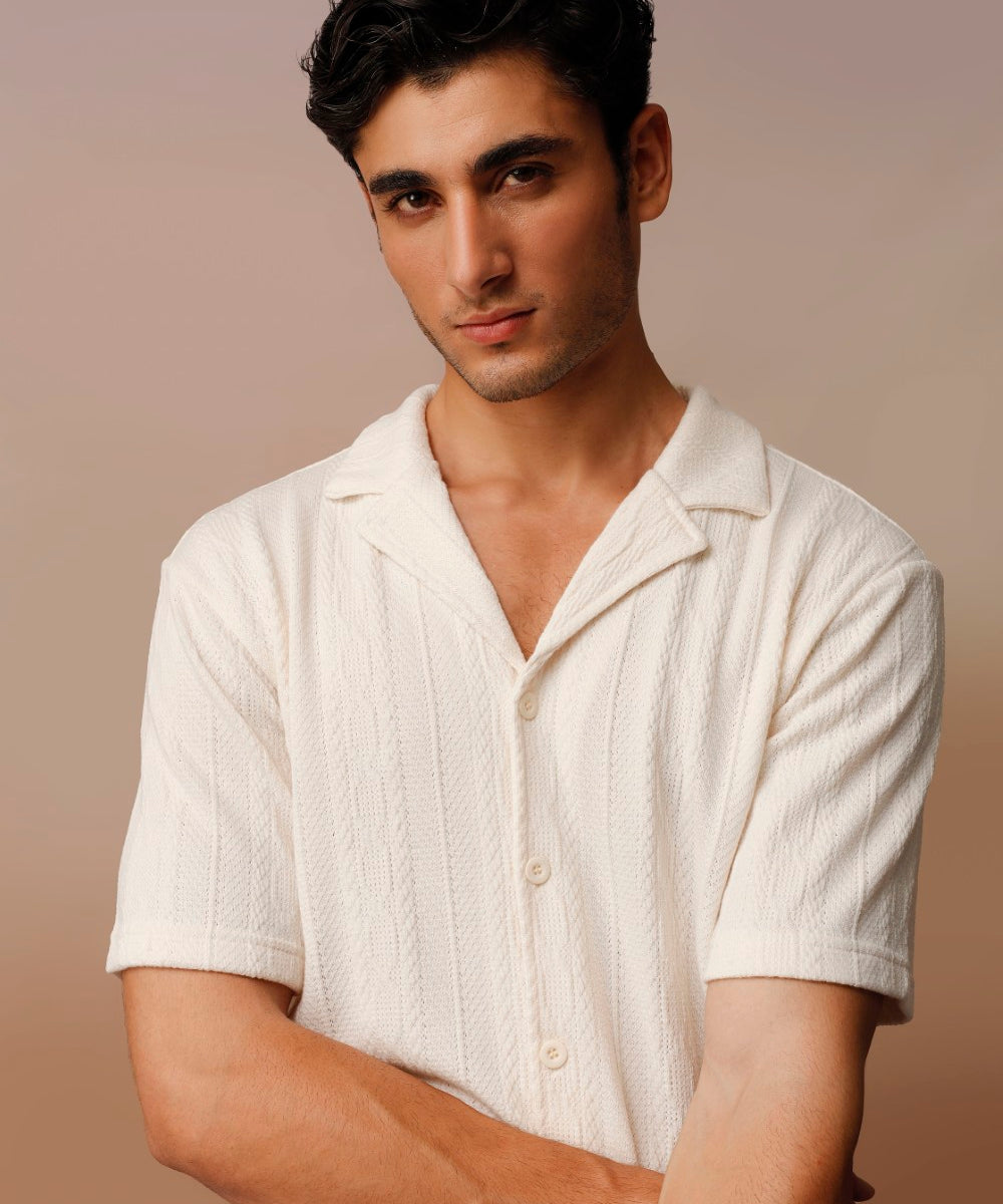 Knitted Resort Collar Shirt