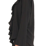 Midnight Cascading Ruffle Blouse
