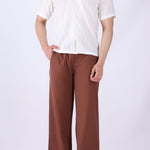 Side view of relaxed fit resort shirt
