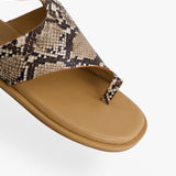 Faux Leather Toe Loop Flats