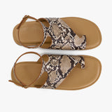 Faux Leather Toe Loop Flats