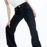 High-Waisted Dark-Wash Flared Jeans