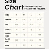 Adjustable-Waist -Straight-Leg Trousers | Comfort Stretch Fabric for All-Day