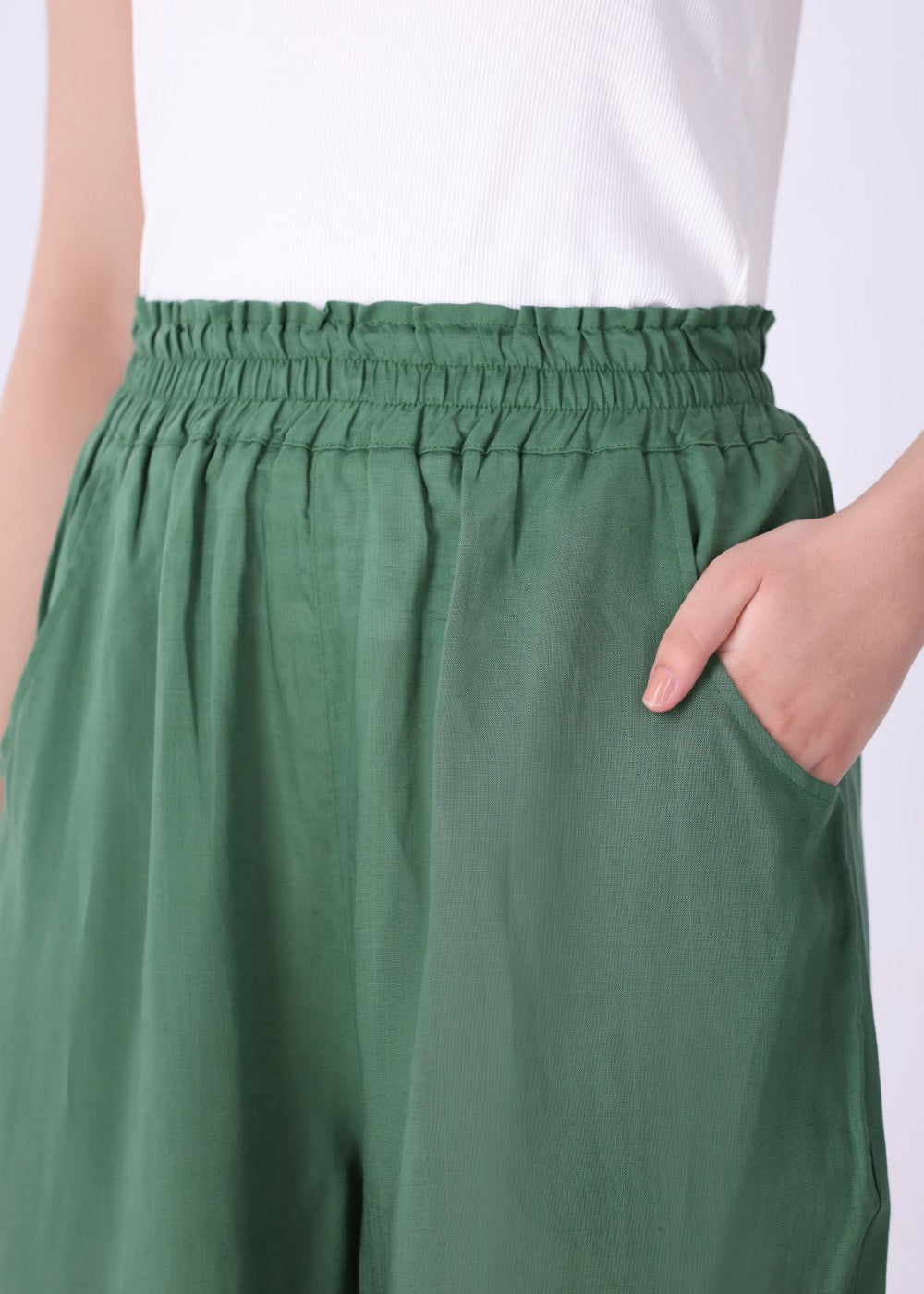 Linen-Blend Wide-Leg Trousers | Comfort Stretch Fabric for All-Day Wear