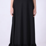 Textured Ruffle-Hem Maxi Skirt