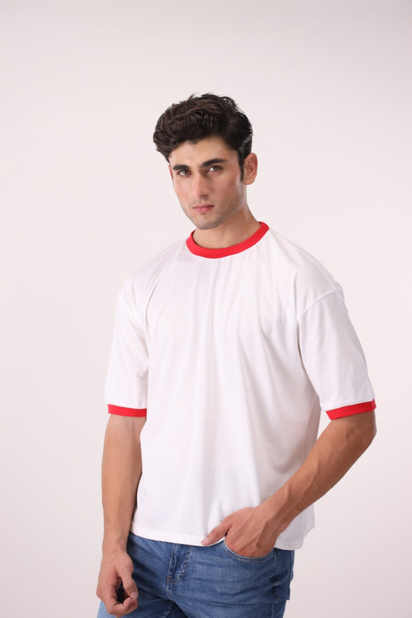Basic Contrast Rib T-Shirt
