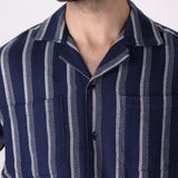 Striped Camp Collar Shirt