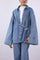 Denim wrap shirt jacket