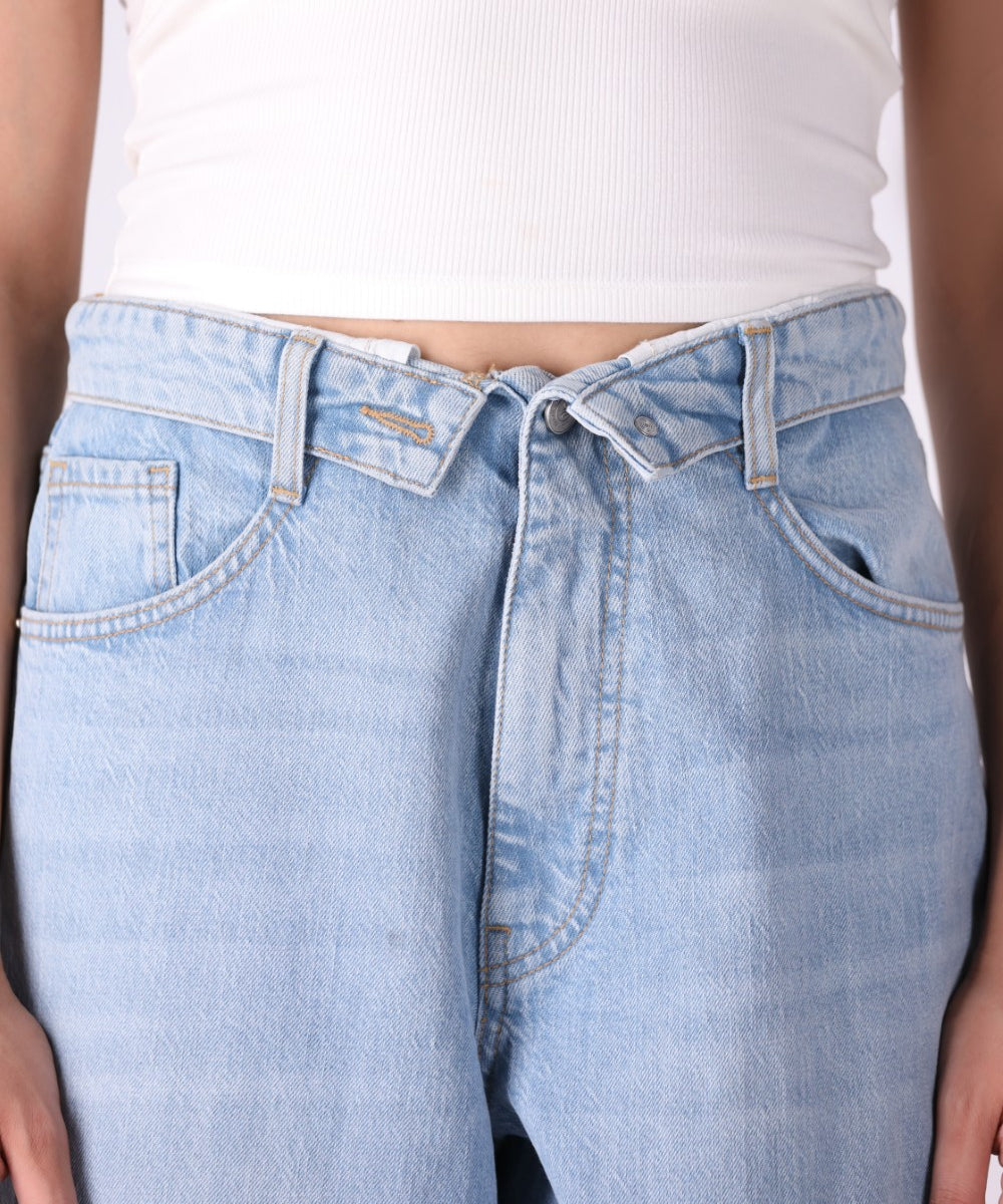 Wide Leg Folded Waist Band