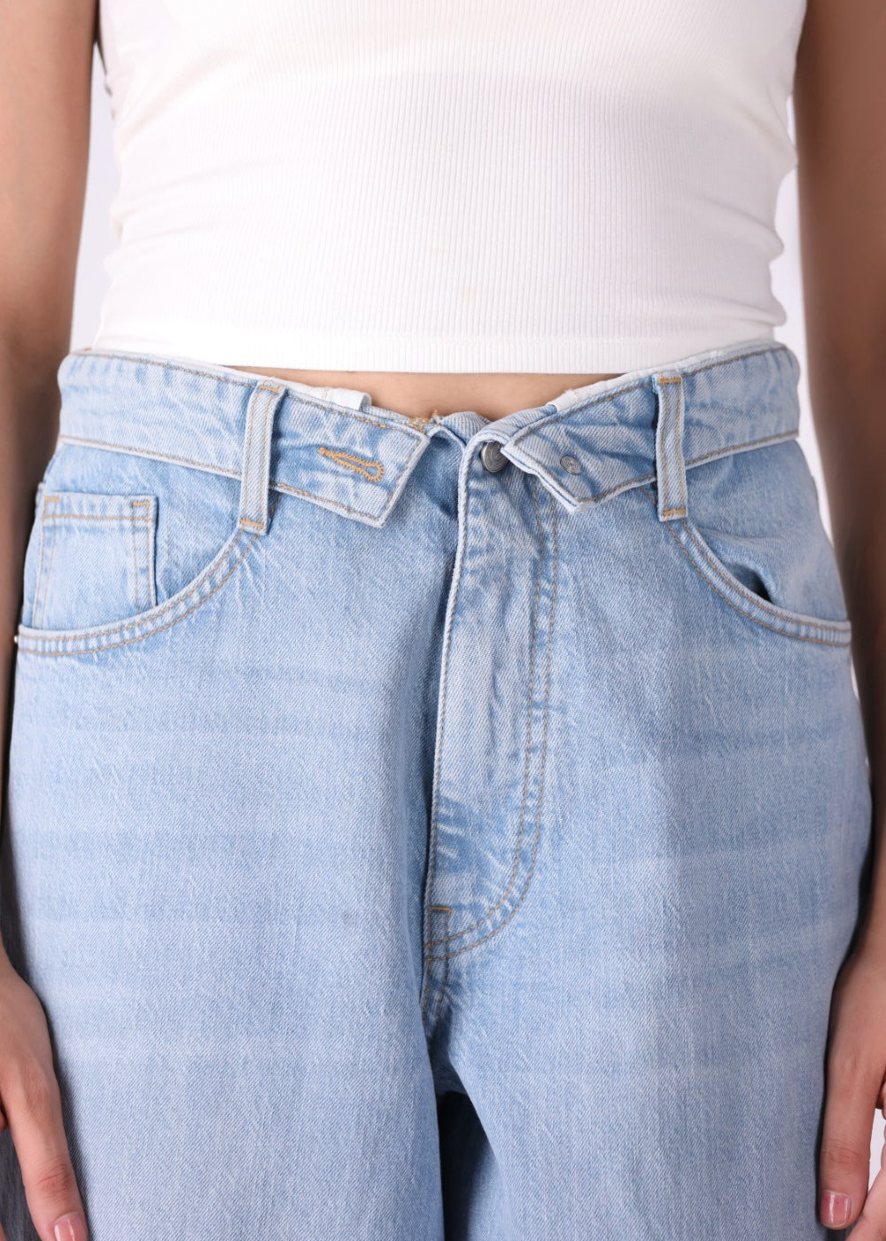 Wide Leg Folded Waist Band | Soft Cotton Fabric for All-Day Comfort