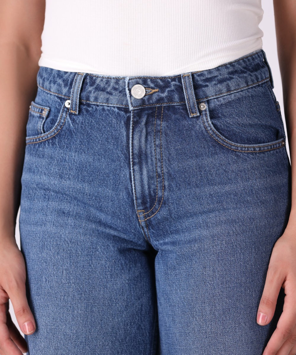 Wide-Leg Denim Jorts