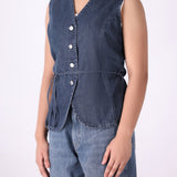 Classic Belted Denim Waistcoat