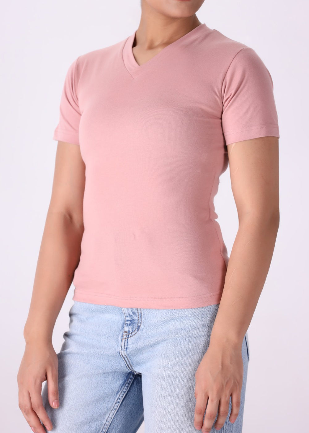 V-Neck T-Shirt with Smooth Fit for Casual Daily Looks