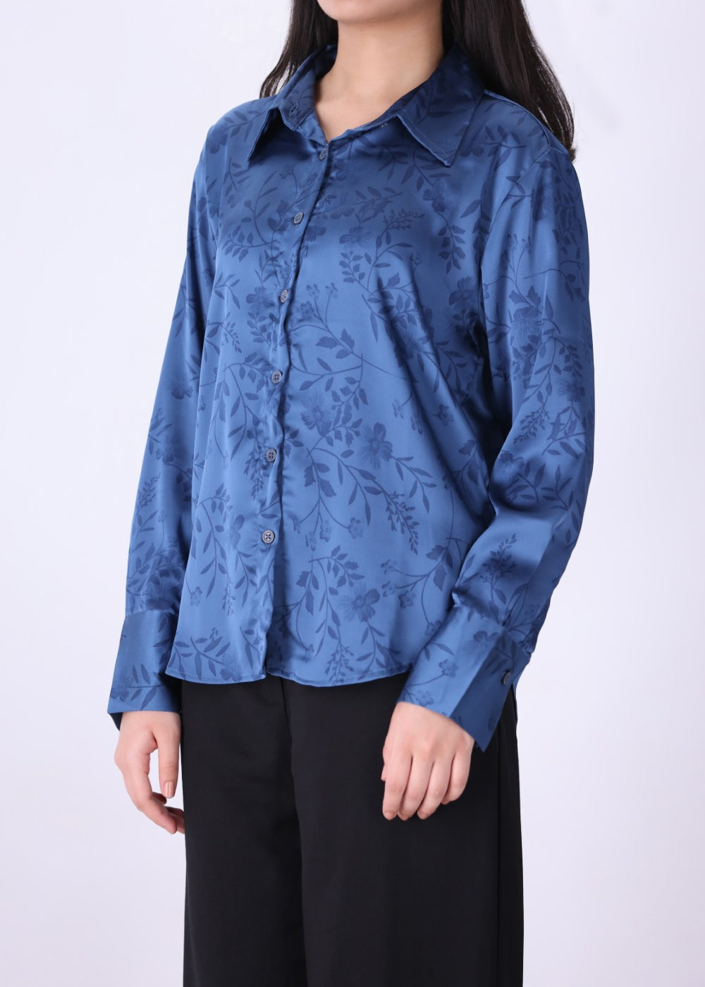 Botanical Silky Blouse | Soft Cotton Fabric for All-Day Comfort