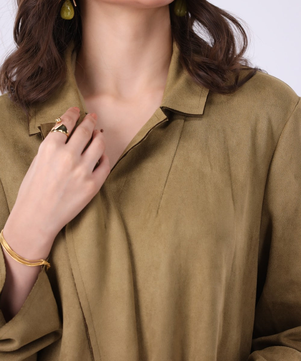 Tailored Suede Trench Coat