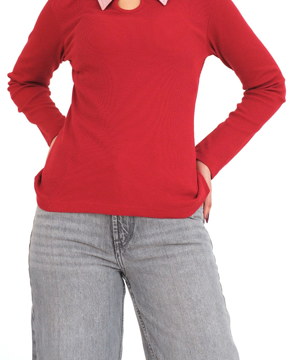 Two-Tone Ribbed Top