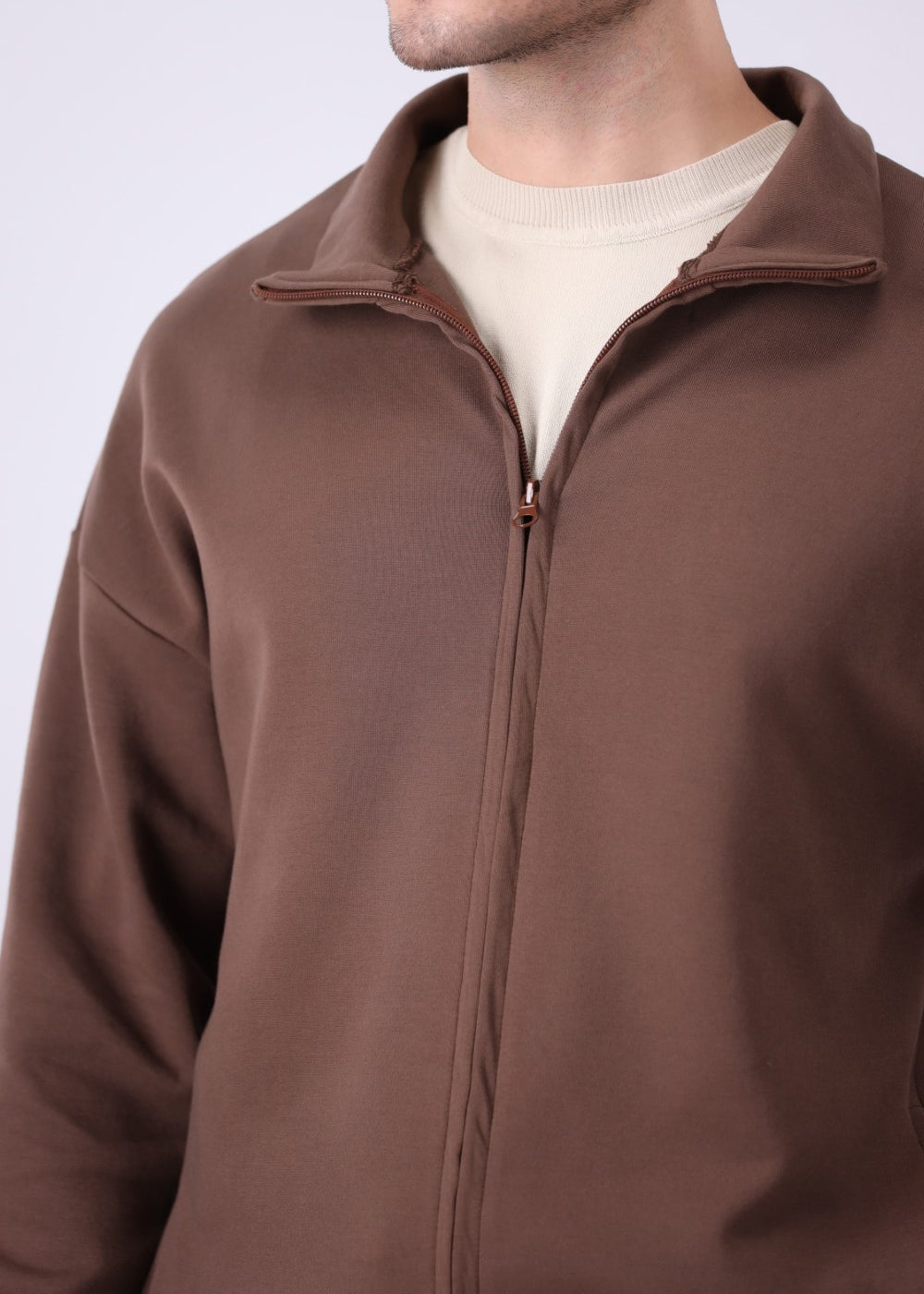 KNITTED ZIPPER HOODIE