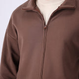 Mock Neck Zip-up Cardigan