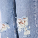 Distressed Straight Jeans
