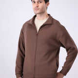 Mock Neck Zip-up Cardigan