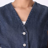 Classic Belted Denim Waistcoat