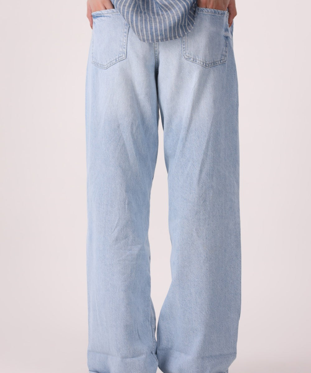 High-Rise Acid Wash Straight-Leg Jeans