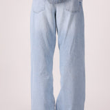 High-Rise Acid Wash Straight-Leg Jeans