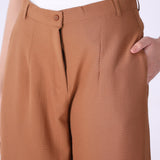 Caramel Tailored Wide-Leg Trouser