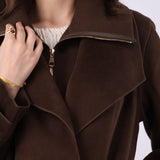 Wool Blend Wrap Coat