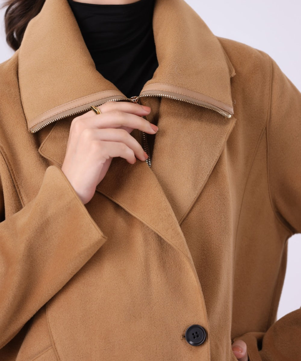 Tailored Zip Wool Coat
