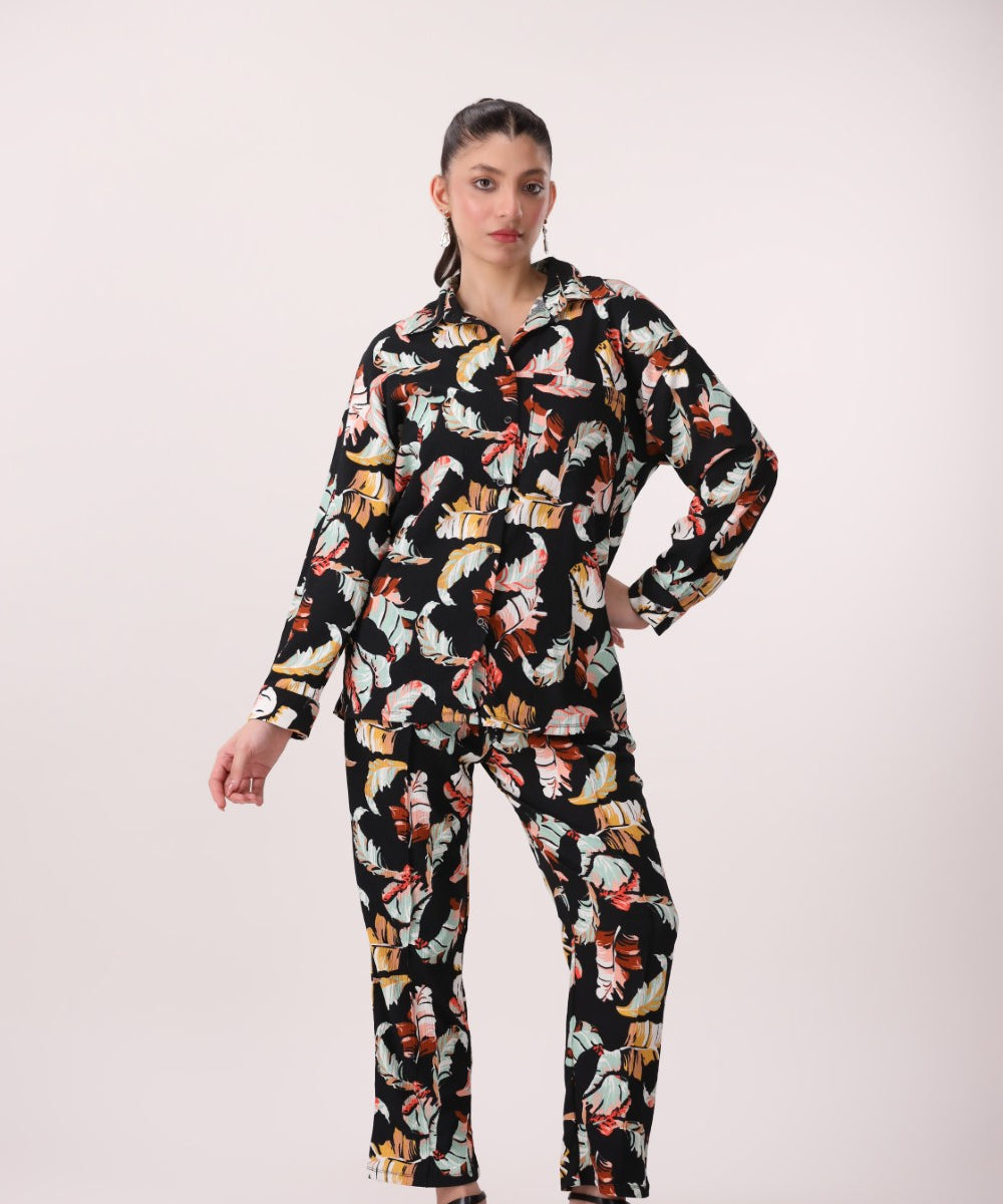 Printed Wide Leg Pants