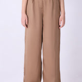 The Bronze Liquid-Satin Wide-Leg Trouser
