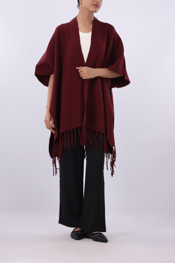 Fringe hem shawl