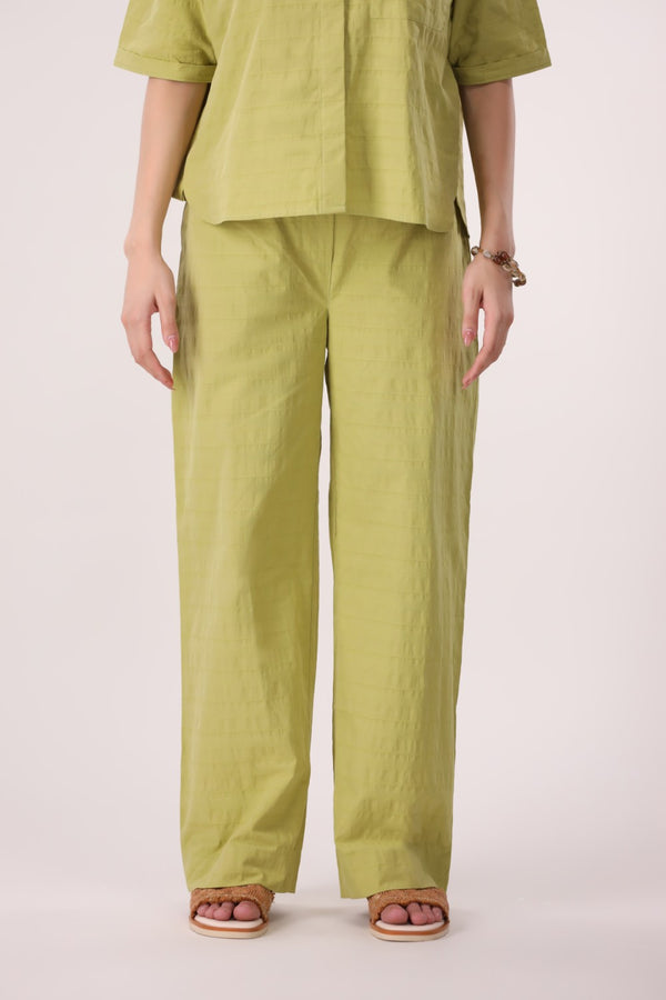 Textured Wide Leg Trousers