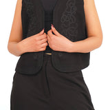 Contrast-embroidered Vest