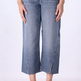 Slit Hem Wide Jeans