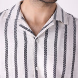 Striped Camp Collar Shirt
