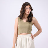 Collared Ribbed Polo Top