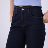 High-Waisted Dark-Wash Flared Jeans