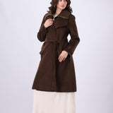 Wool Blend Wrap Coat