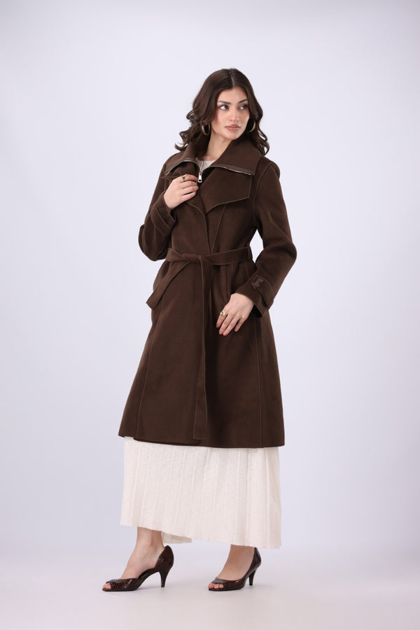 Wool Blend Wrap Coat